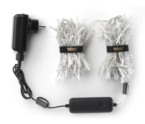 TWINKLY Inteligentne lampki choinkowe 210 lampek RGBW BT+WiFi, kurtyna - 1080510 - zdjęcie 2